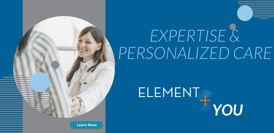 A female doctor interacting with a patient, demonstrating Element Medical Imaging's commitment to expert and personalized care.